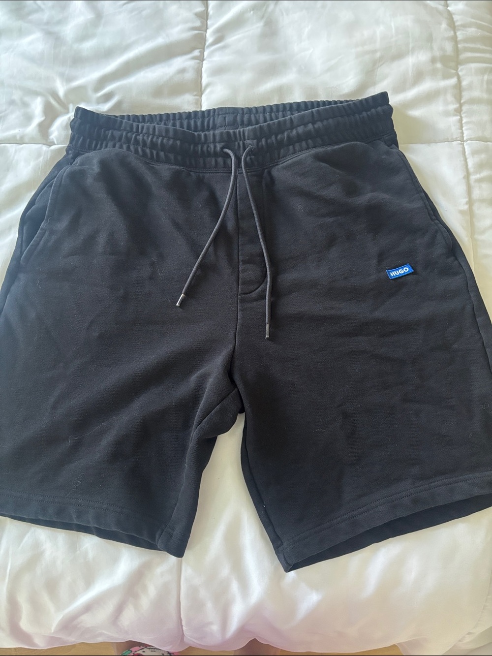 HUGO Black Men's Elastic Waist Athletic Shorts